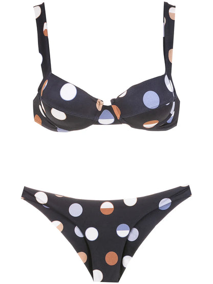 Polka Dot-Print Balconette Bikini Set