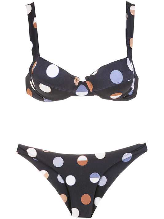 Polka Dot-Print Balconette Bikini Set