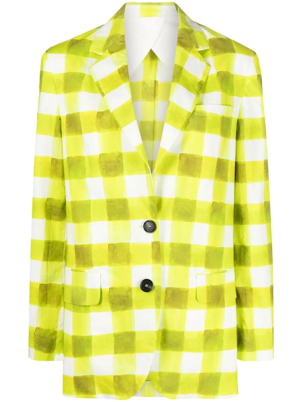 Brushed Gingham Print Blazer