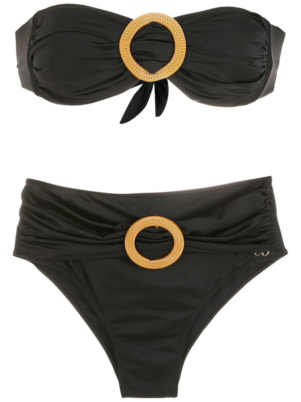 Ring-Detail Bandeau Bikini Set