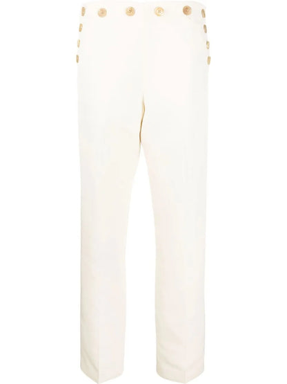 High-Waist Silk Trousers