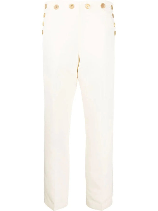 High-Waist Silk Trousers