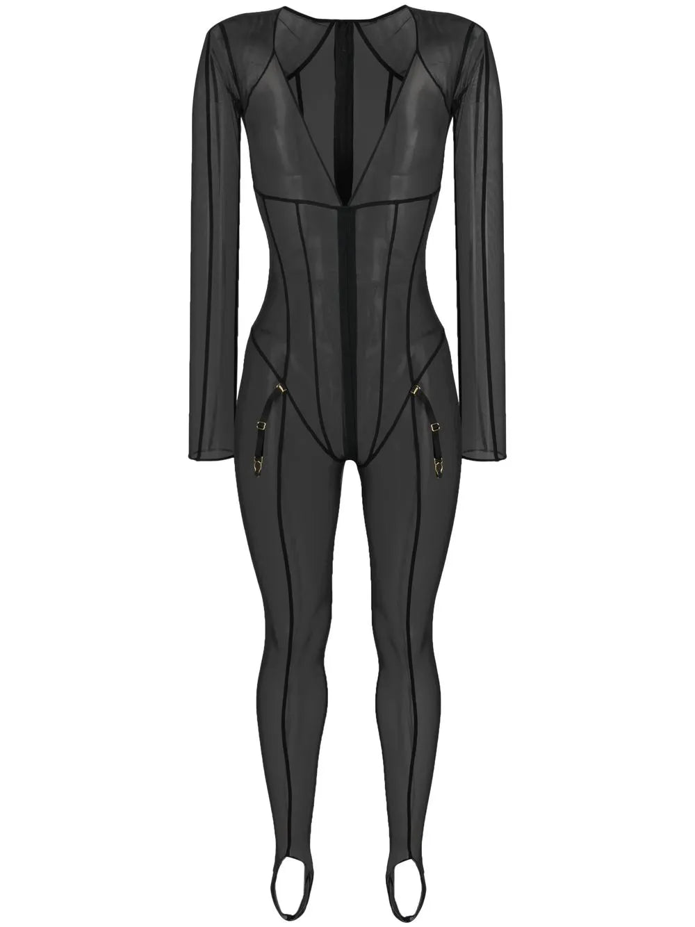 L'Amoureuse Sheer Long-Sleeve Catsuit