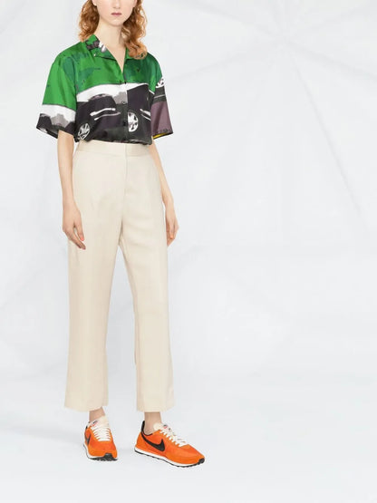 Cropped Straight-Leg Trousers