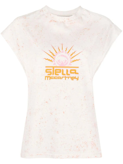 Graphic-Print Cap-Sleeved T-Shirt