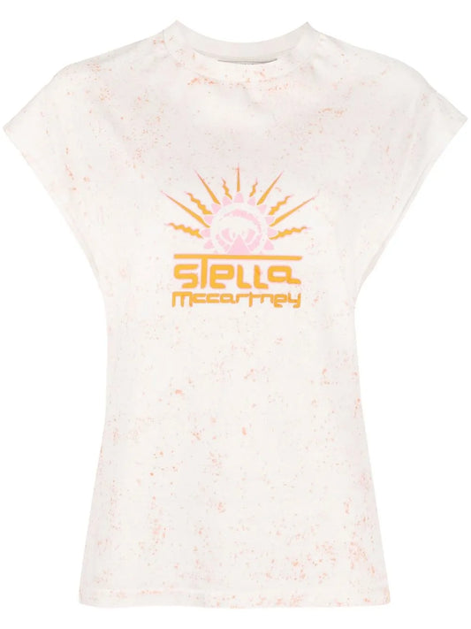 Graphic-Print Cap-Sleeved T-Shirt