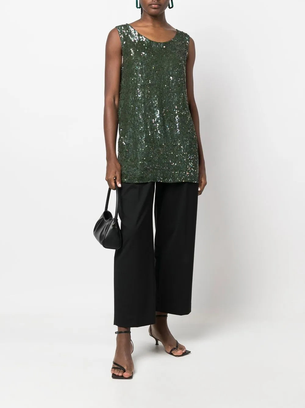 Sequin-Embellished Sleeveless Top