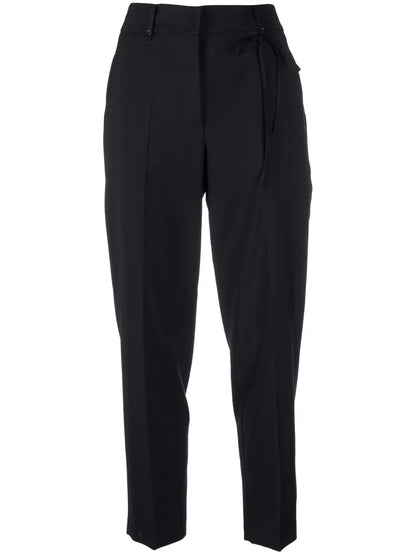 High-Waisted Cropped Tailored Trousers