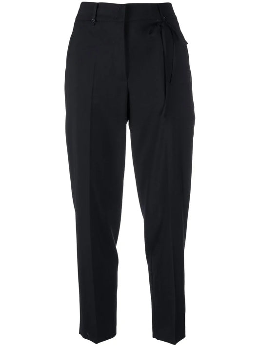 High-Waisted Cropped Tailored Trousers