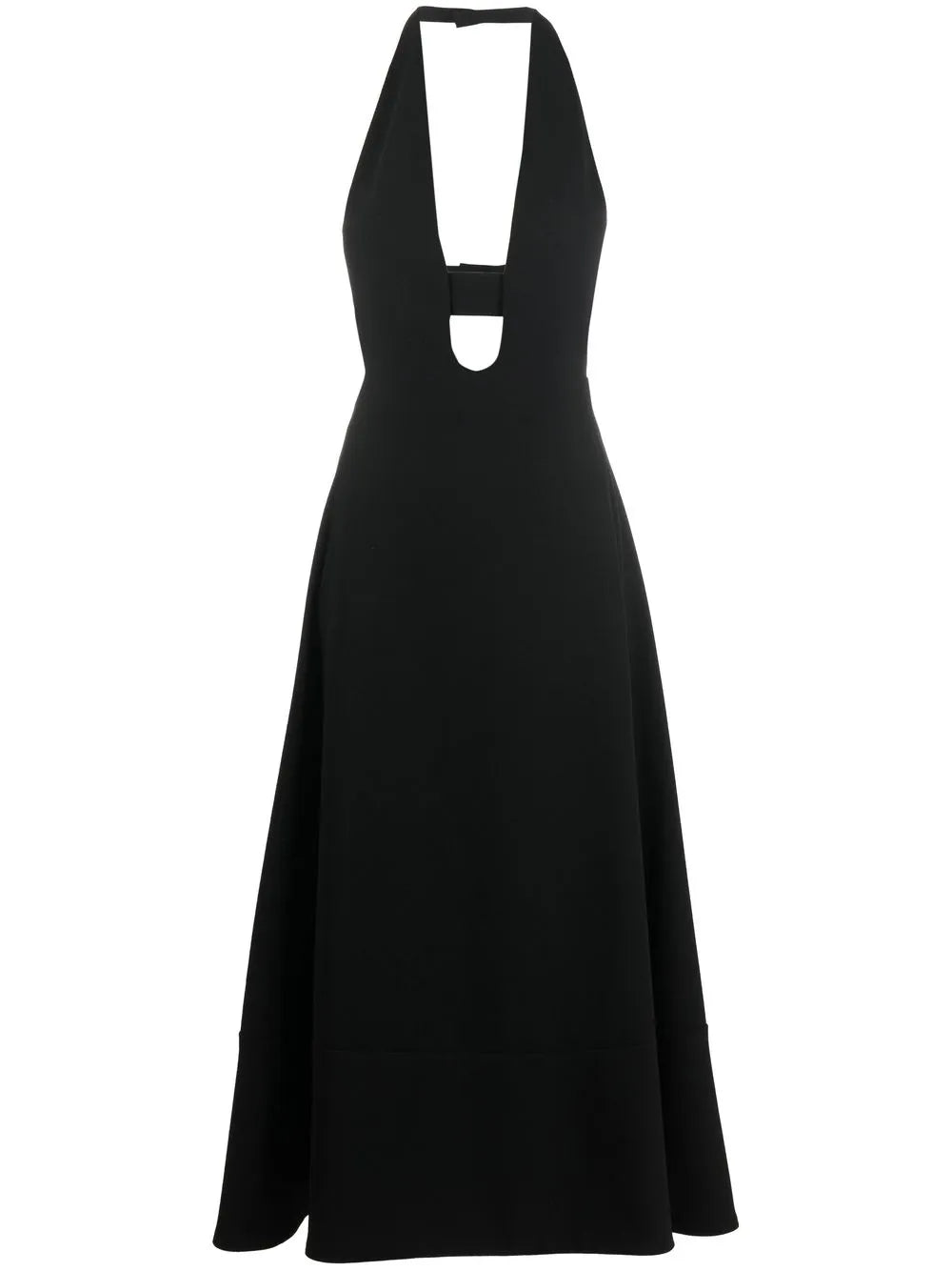Silk Plunge-Neck Dress