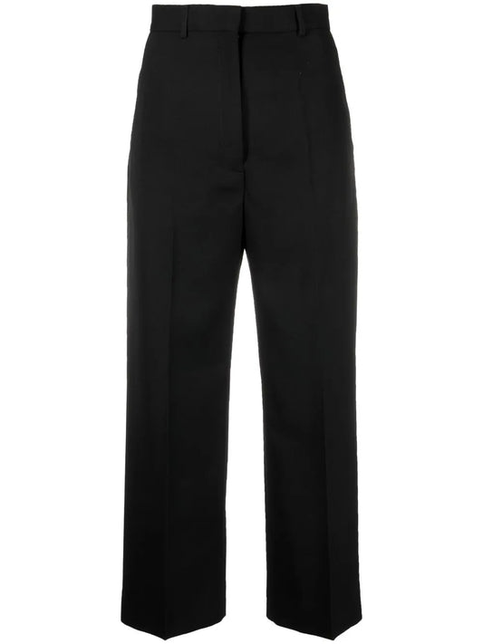 Cropped Straight-Leg Trousers