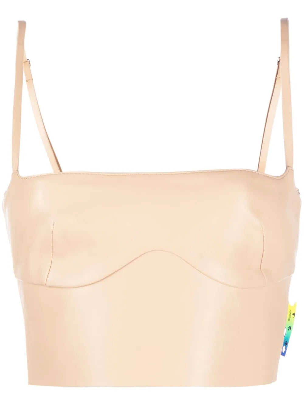Cropped Leather Bustier Top