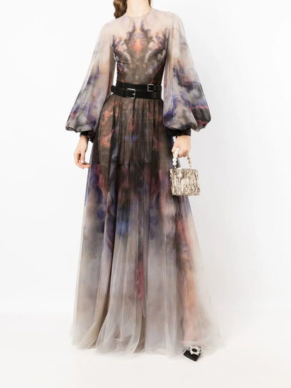 Printed Evening Gown