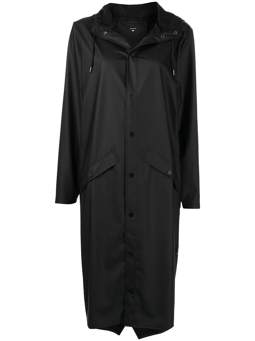 Longer Drawstring-Hood Raincoat