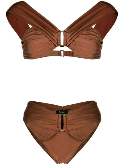 Ruched-Detail Off-Shoulder Bikini