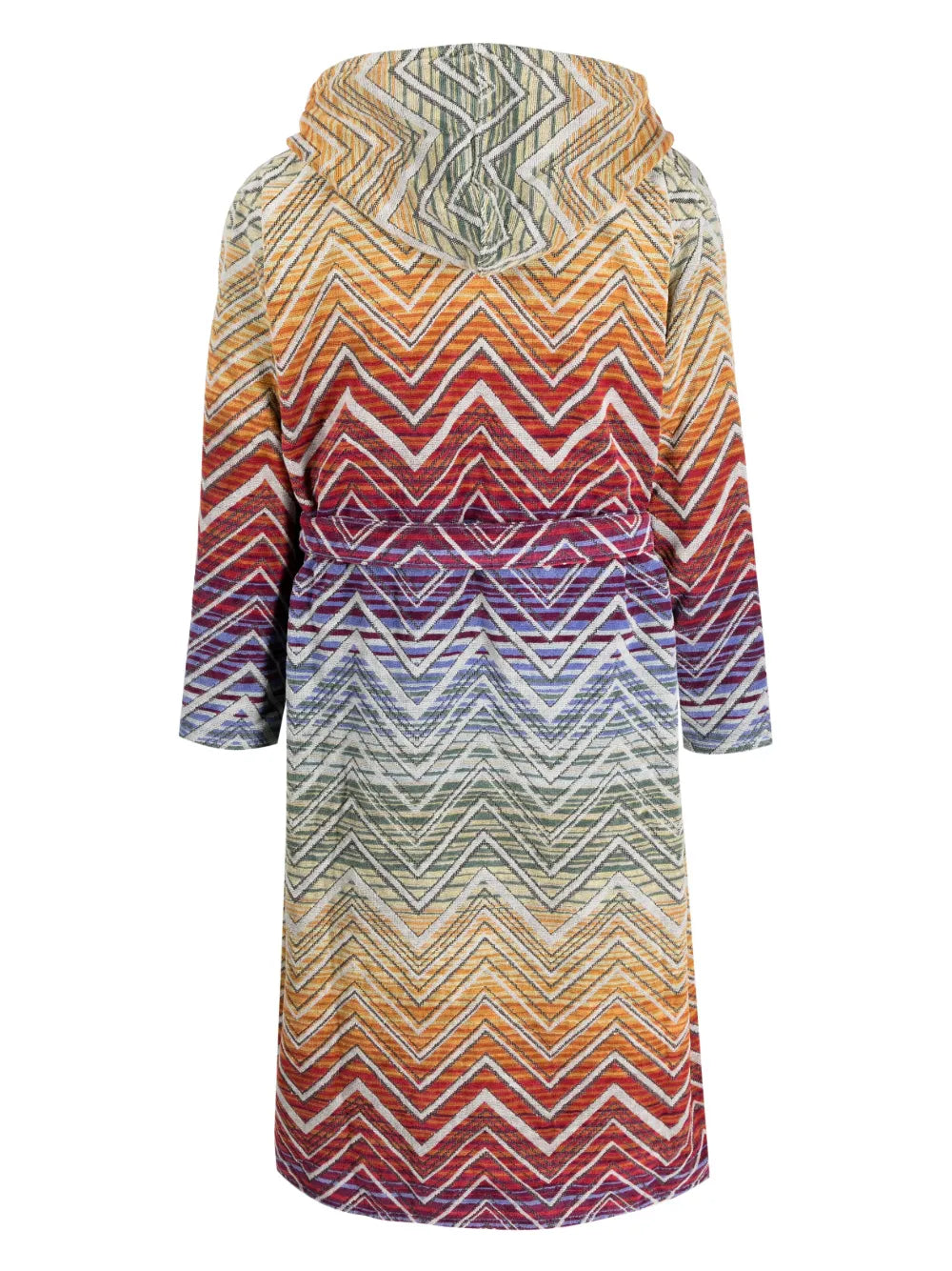 Zigzag-Print Towel Robe