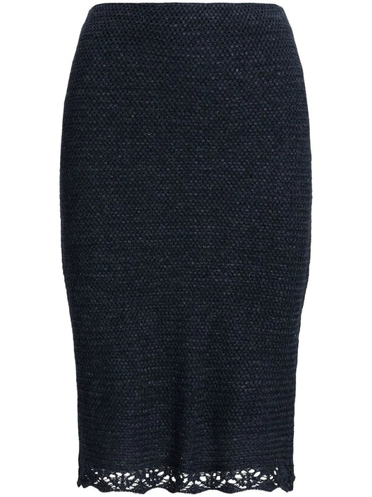 Ruffle-Trim Pencil Skirt