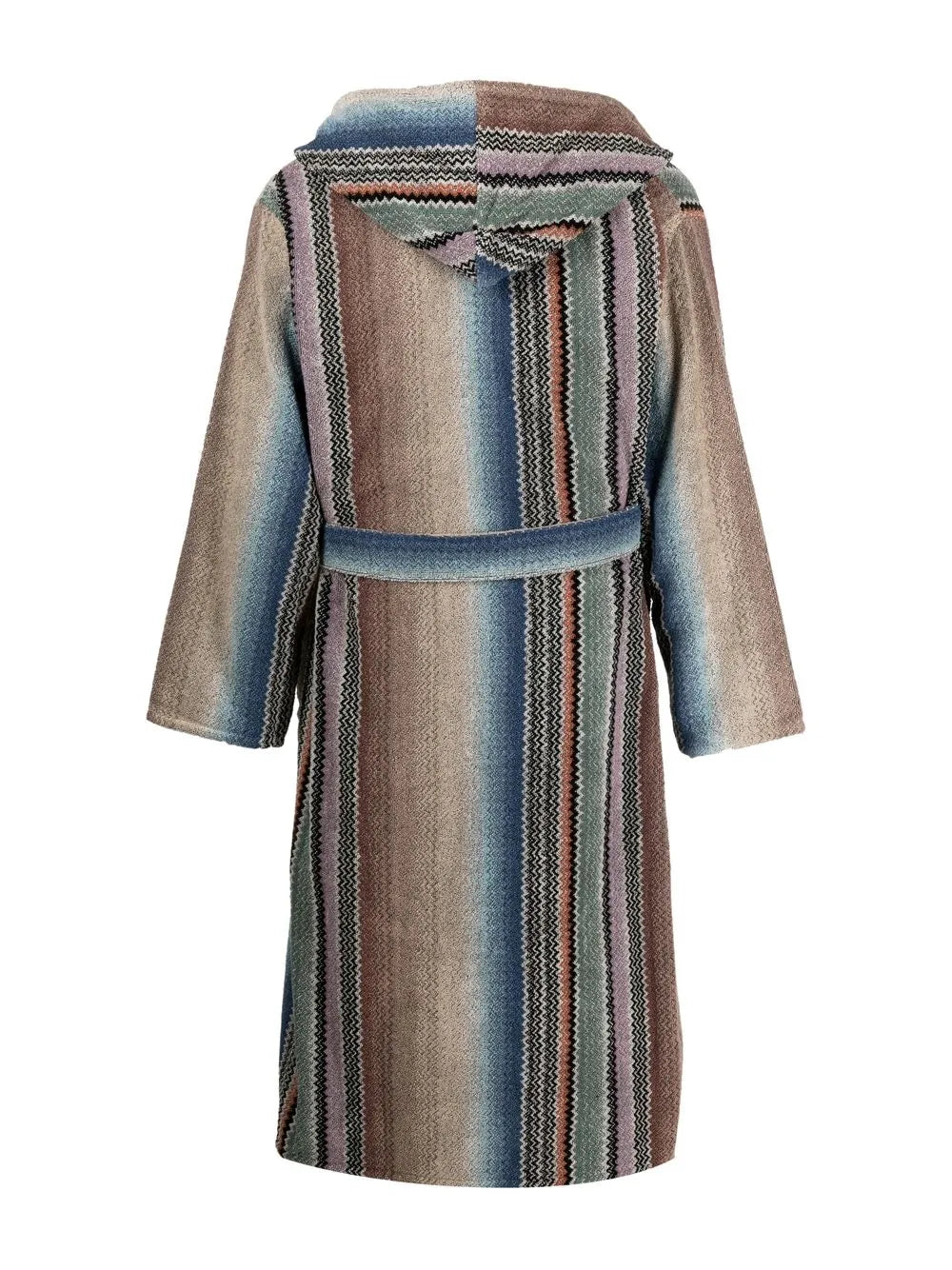 Archie Vertical-Stripe Belted Bathrobe