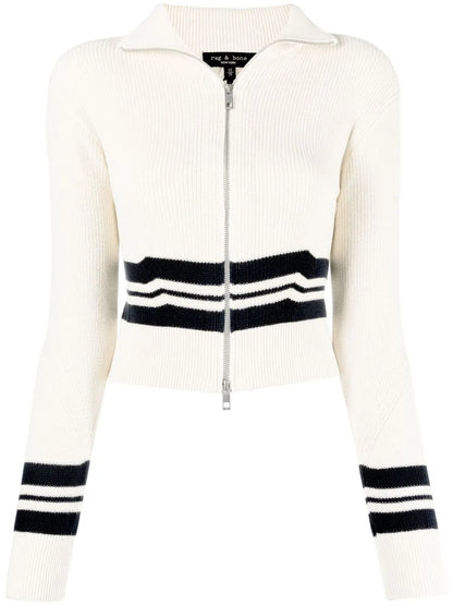 Stripe-Detail Ribbed Jumper