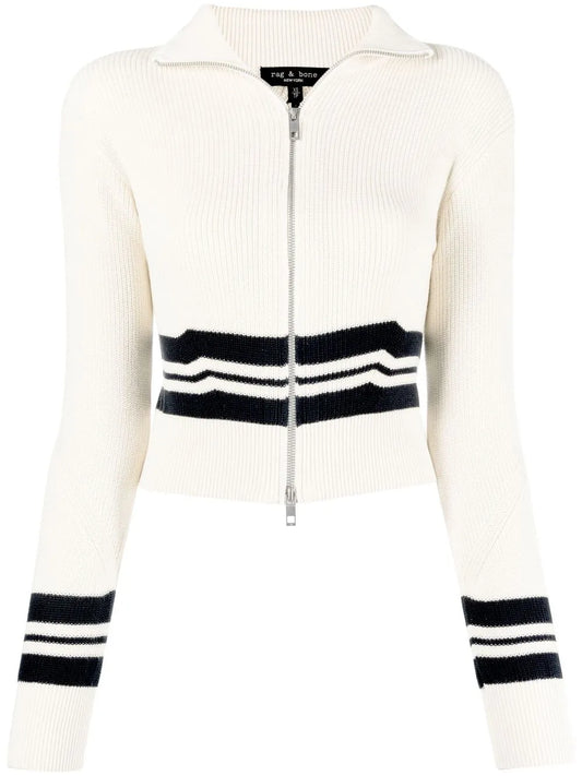Stripe-Detail Ribbed Jumper