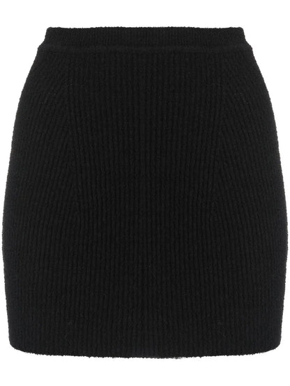 Ribbed-Knit Mini Skirt