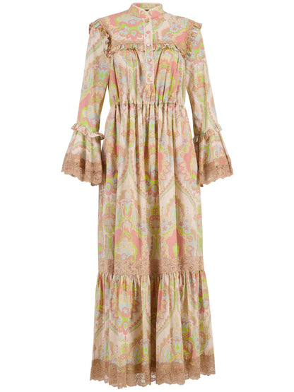 Floral-Print Ruffle Dress