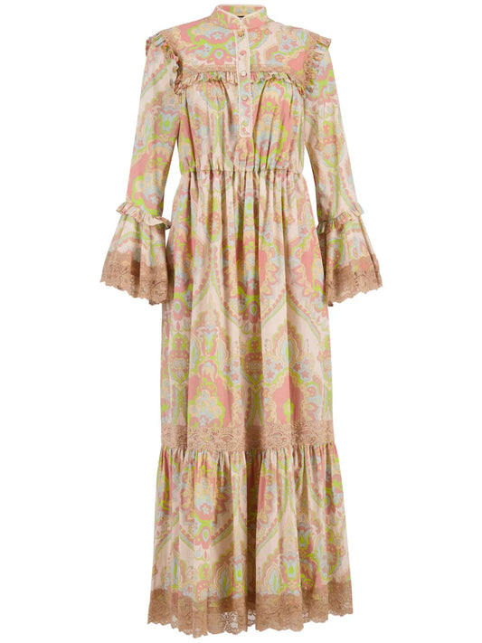 Floral-Print Ruffle Dress