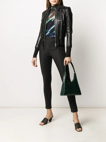 Long Sleeve Leather Jacket