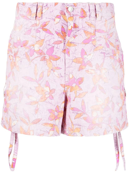 Naesqui Floral Print Denim Shorts