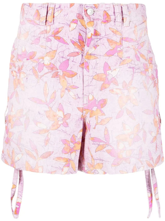 Naesqui Floral Print Denim Shorts