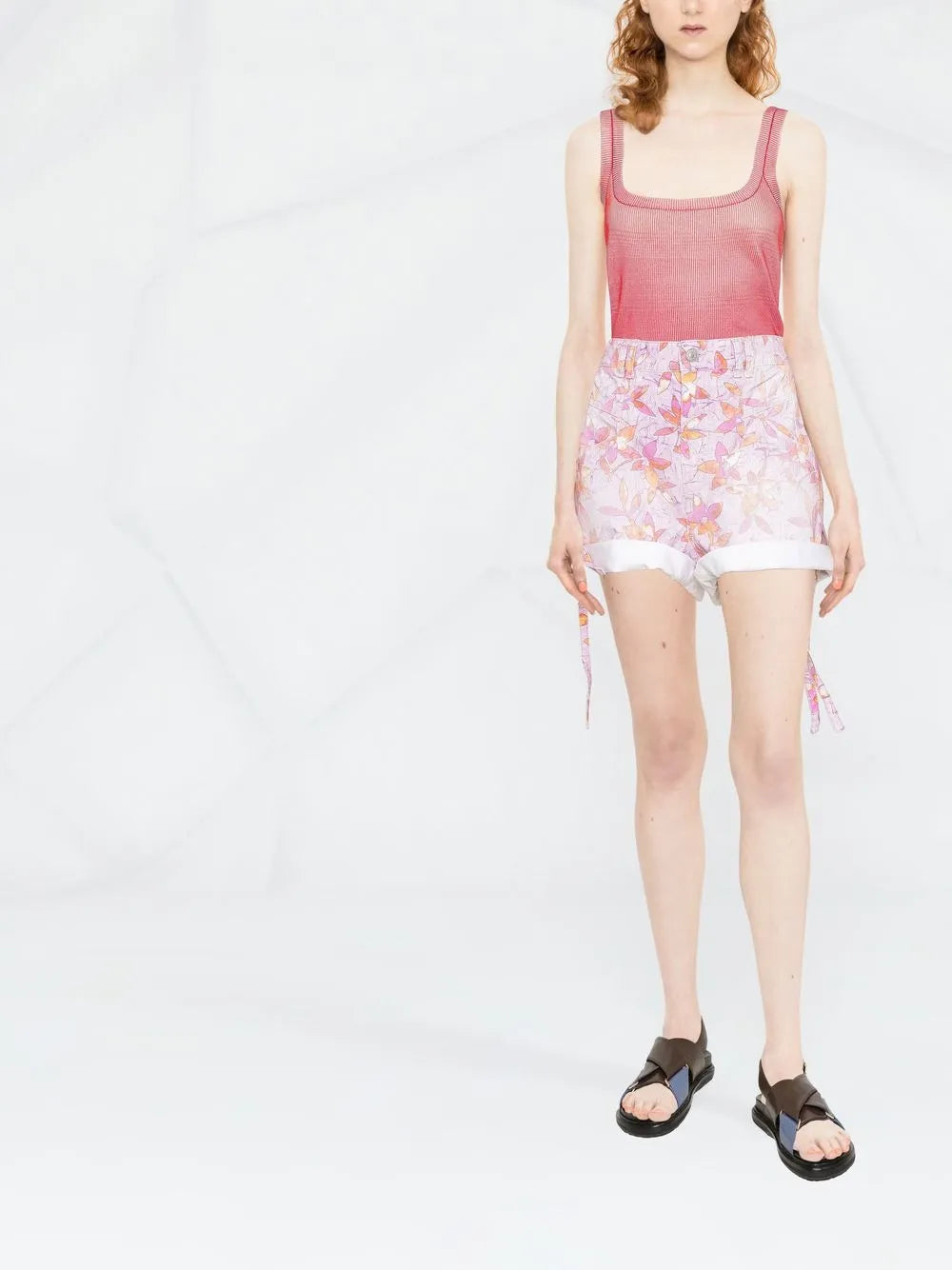 Naesqui Floral Print Denim Shorts