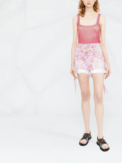 Naesqui Floral Print Denim Shorts