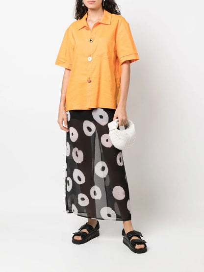 Semi Sheer Printed Skirt