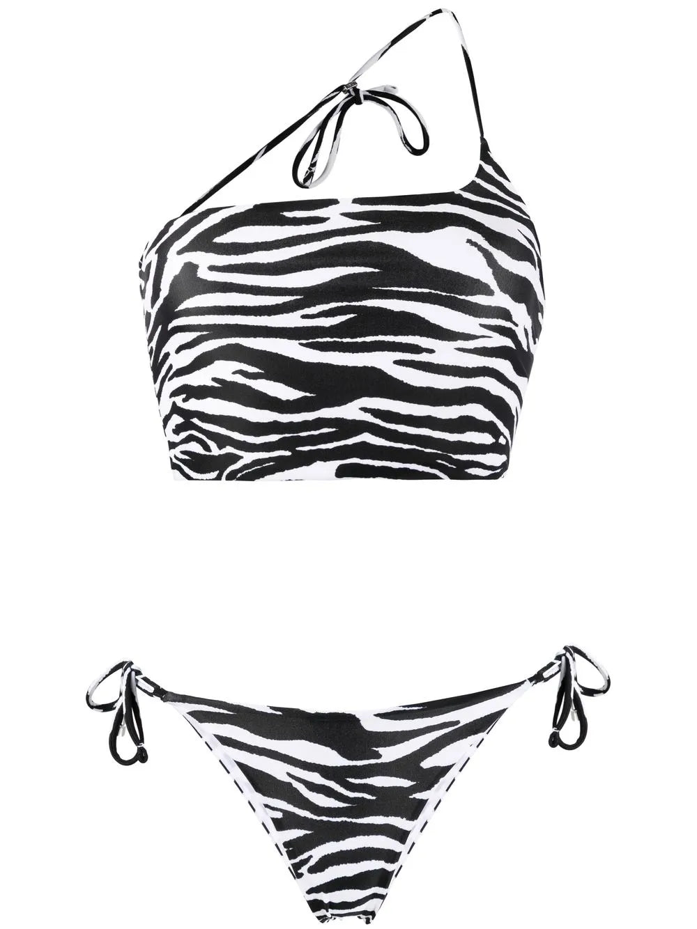 Zebra-Print Asymmetric Bikini