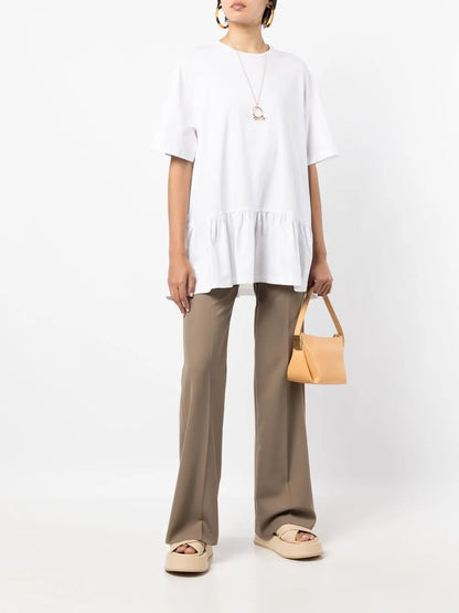 Cotton-Linen Peplum T-Shirt