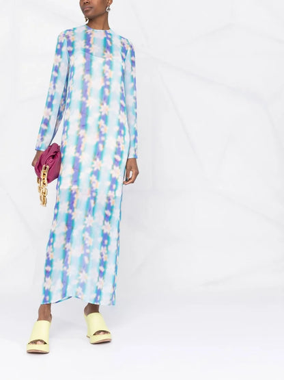 Floral Long-Sleeve Maxi Dress