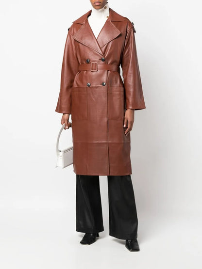 Oversized Lambskin Trench Coat