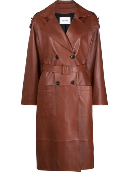 Oversized Lambskin Trench Coat