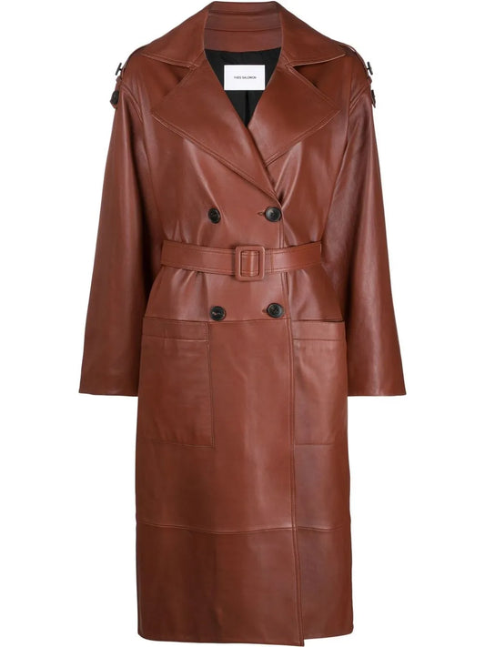Oversized Lambskin Trench Coat