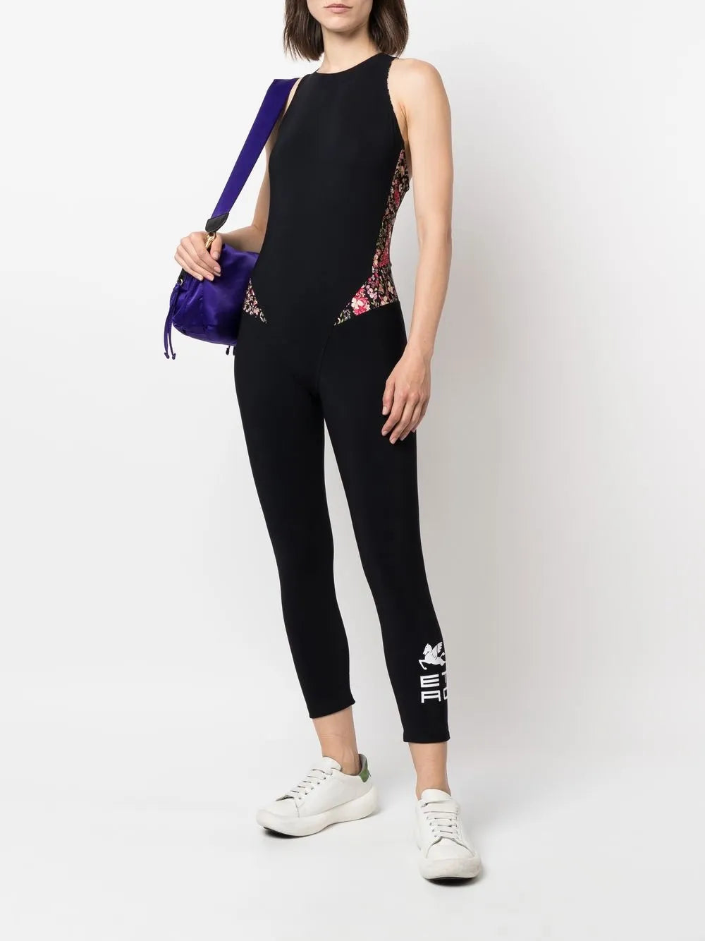 Floral-Detail Sleeveless Jumpsuit