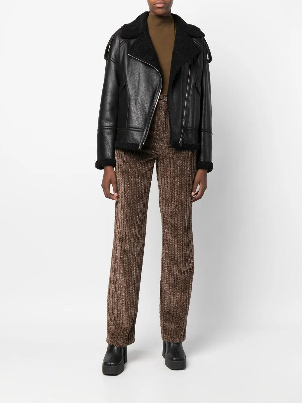 Cracked-Effect Biker Jacket