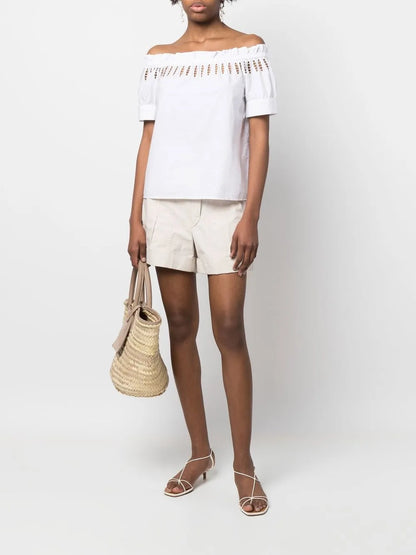 Off-Shoulder Embroidered Blouse