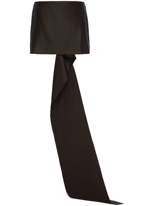 Draped Panel Satin Mini Skirt