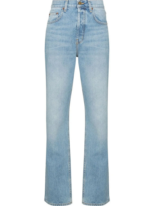 Mid-Rise Straight-Leg Jeans