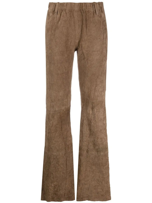 Flared Suede Trousers