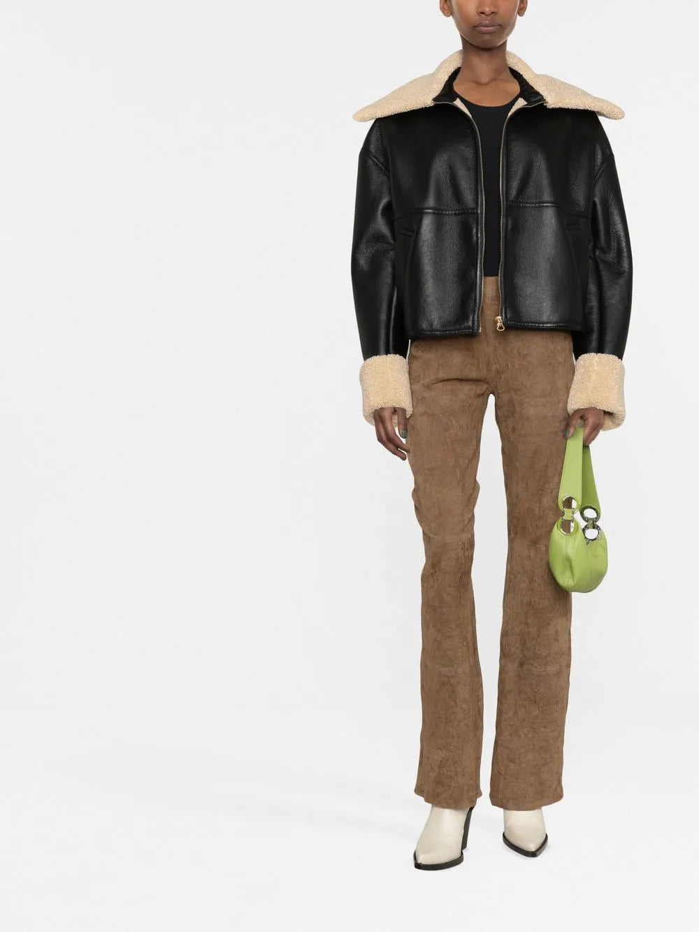 Flared Suede Trousers