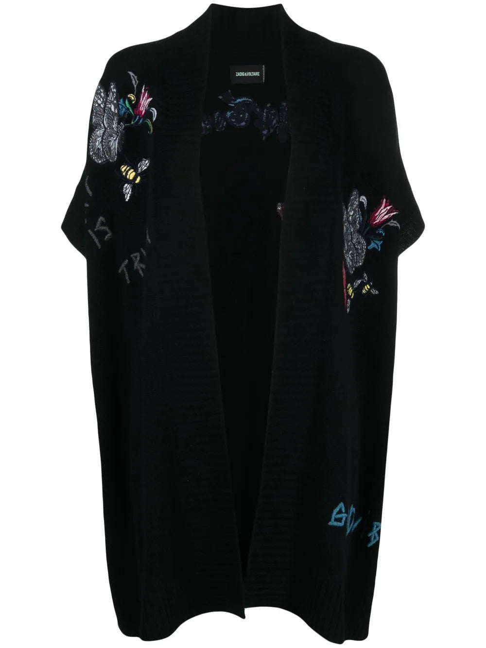 Embroidered Motif Cashmere Cardigan