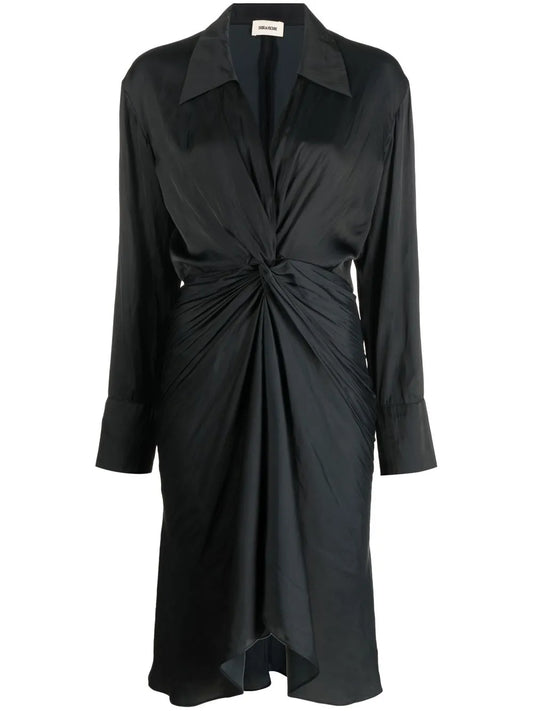 Rozo Twisted V-Neck Midi Dress