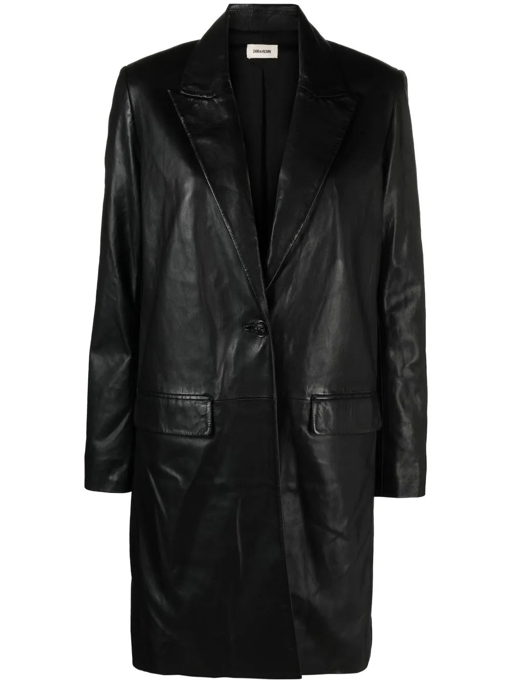 Polished-Finish Single-Breasted Coat