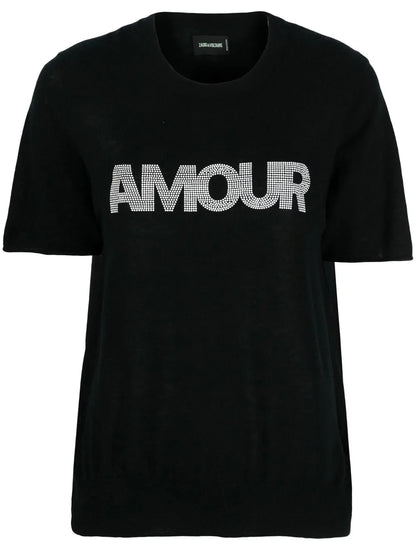 Logo-Print Cashmere Top